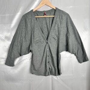 Free People Gray‎ Button Front Knit Top – Size Large